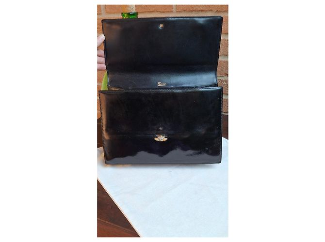 Gucci Vintage Lackleder Handtasche Schwarz - Ansicht 8