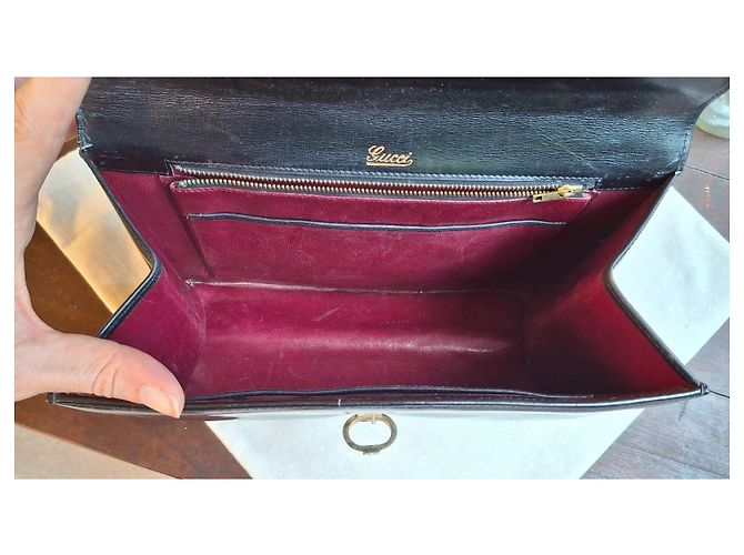 Gucci Vintage Lackleder Handtasche Schwarz - Ansicht 9