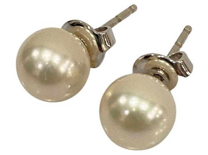 Set Collana e Orecchini in Perle Akoya Mikimoto in Oro Bianco Au750 - vista 9