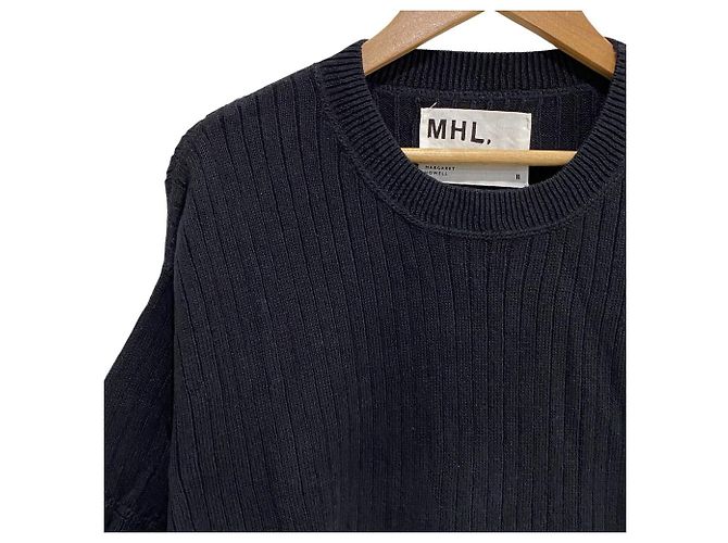 Autre Marque Top in maglia MHL in cotone e lino Nero - vista 2