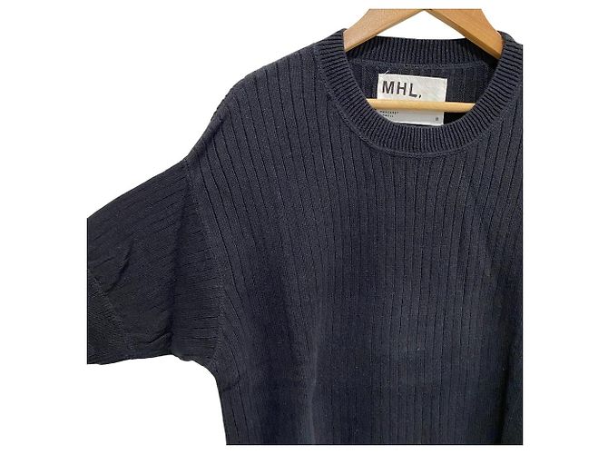 Autre Marque Top in maglia MHL in cotone e lino Nero - vista 3