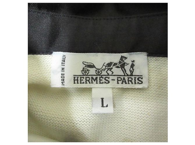 Hermès Polo a maniche corte in twill Hermes Brides De Gala Bianco - vista 3