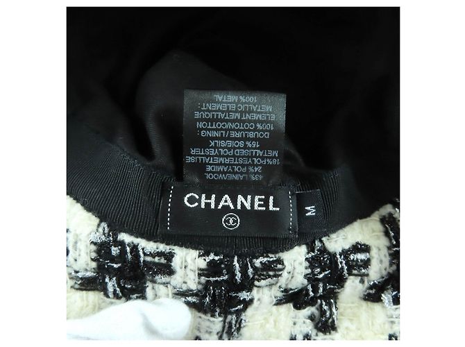 Timeless Cappello in lana Chanel Nero Bianco - vista 6