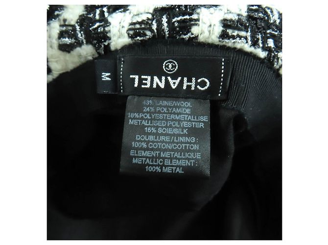 Timeless Cappello in lana Chanel Nero Bianco - vista 7