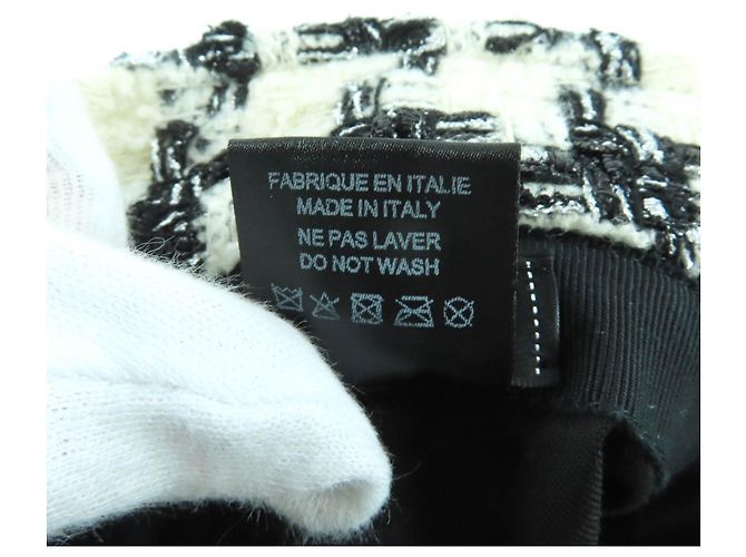 Timeless Cappello in lana Chanel Nero Bianco - vista 8