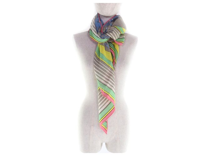 Sciarpa triangolare in cashmere Exlibris Hermès Rosa Beige Sabbia - vista 10