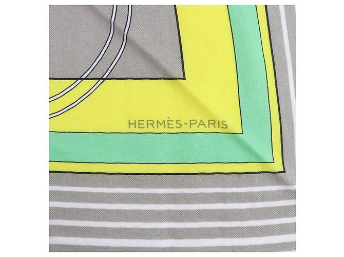 Sciarpa triangolare in cashmere Exlibris Hermès Rosa Beige Sabbia - vista 6