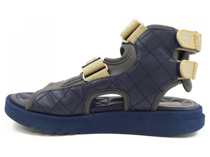 Timeless Sandali Chanel G37231Y55209 Blu Blu navy - vista 2