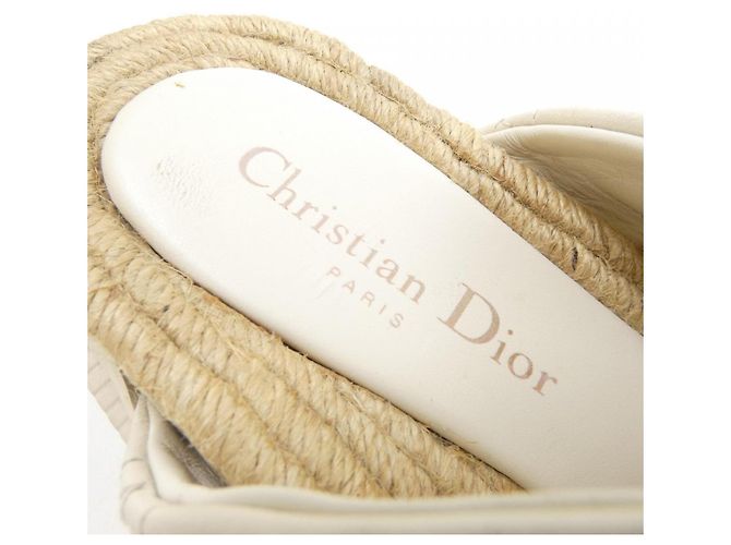 Sandali Christian Dior in agnello trapuntato Cannage Beige - vista 6
