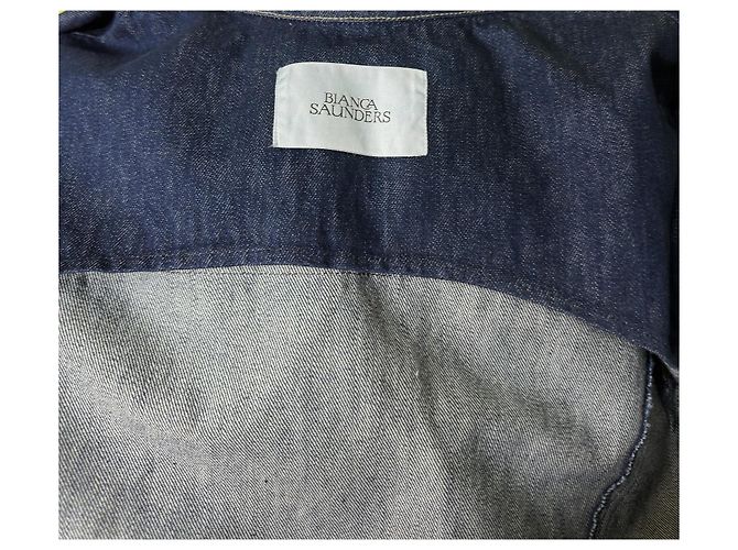 Autre Marque Bianca Saunders Lexxus 23 Distressed Denim Jacke Blau - Ansicht 11