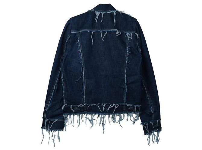 Autre Marque Bianca Saunders Lexxus 23 Distressed Denim Jacke Blau - Ansicht 2