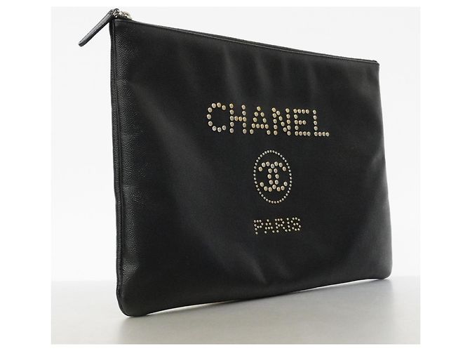 Clutch Chanel Deauville Nero - vista 2