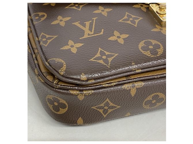 Borsa Tote Louis Vuitton Monogram Reverse Pochette Metis MM Marrone - vista 6