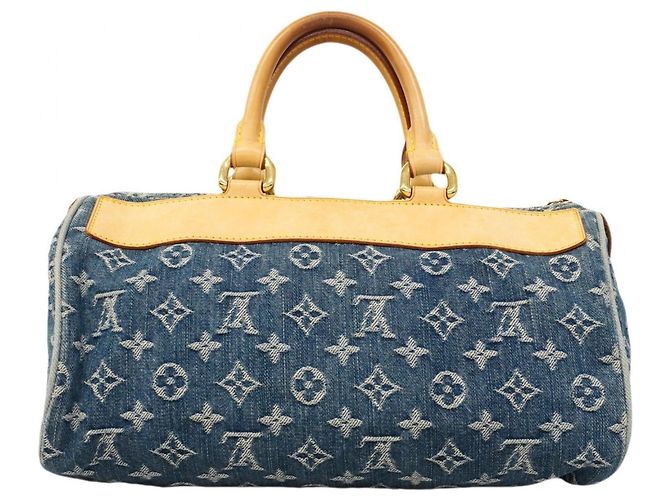 Borsa Louis Vuitton Monogram Denim Neo Speedy Blu - vista 12