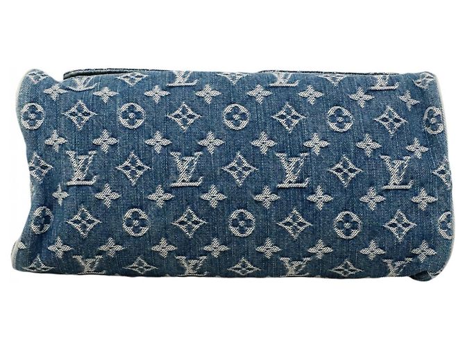 Borsa Louis Vuitton Monogram Denim Neo Speedy Blu - vista 3