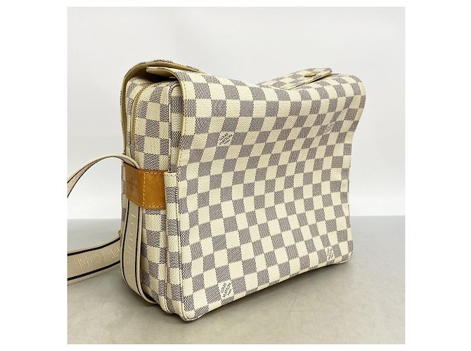 Borsa a tracolla Louis Vuitton Damier Azur Naviglio Bianco - vista 2