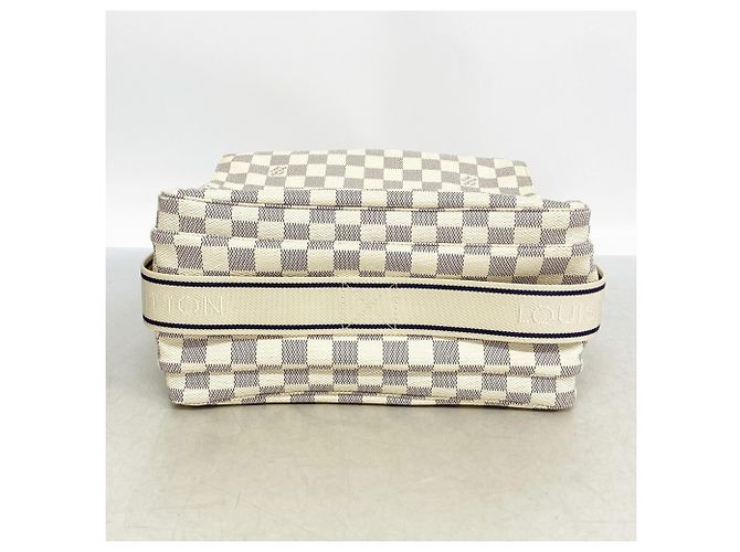 Borsa a tracolla Louis Vuitton Damier Azur Naviglio Bianco - vista 3