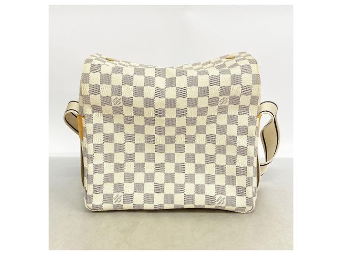 Borsa a tracolla Louis Vuitton Damier Azur Naviglio Bianco - vista 9