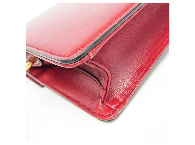 Borsa a tracolla in pelle Gucci GG Marmont Double G 589474 da donna Rosso - vista 4