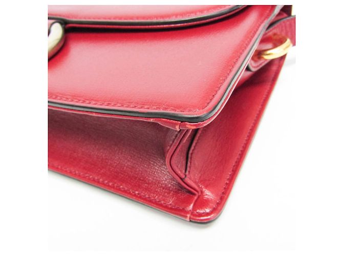 Borsa a tracolla in pelle Gucci GG Marmont Double G 589474 da donna Rosso - vista 5