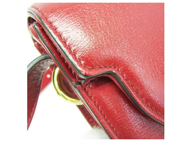 Borsa a tracolla in pelle Gucci GG Marmont Double G 589474 da donna Rosso - vista 7