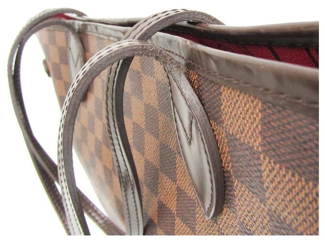 Borsa Tote Louis Vuitton Damier Neverfull MM Marrone - vista 9