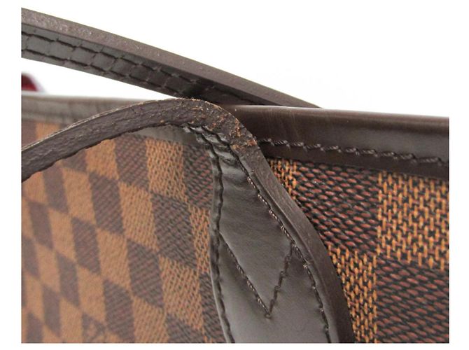 Borsa Tote Louis Vuitton Damier Neverfull MM Marrone - vista 8
