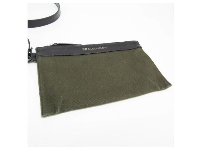 Borsa tote a tracolla in denim e pelle blu navy Prada 1BG244 - vista 15
