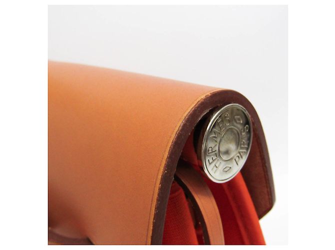 Hermès Borsa Hermes Her Bag Zip MM Beige Arancione - vista 13