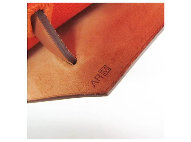 Hermès Borsa Hermes Her Bag Zip MM Beige Arancione - vista 19