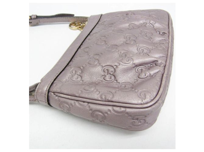 Borsa a tracolla in pelle Gucci Guccissima viola chiaro Porpora - vista 4