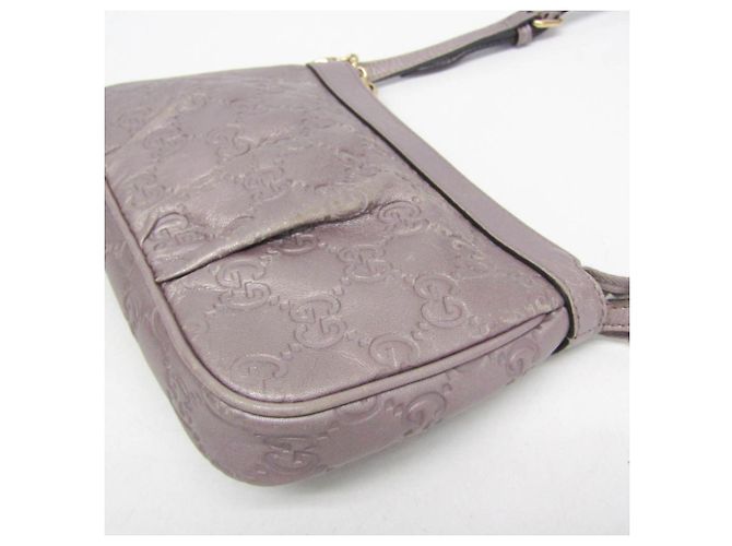 Borsa a tracolla in pelle Gucci Guccissima viola chiaro Porpora - vista 5