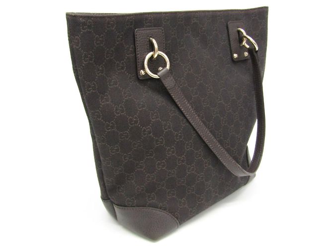 Borsa Tote Gucci GG Canvas Marrone scuro - vista 8