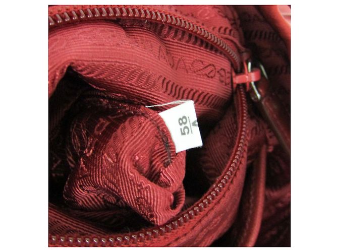 Zaino Prada TESSUTO Nylon e pelle Rosso - vista 14