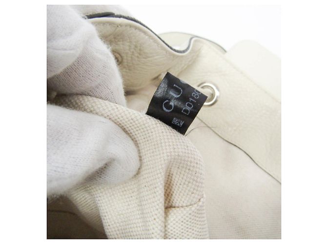 Zaino in pelle da donna Gucci Bamboo 370833 Bianco sporco - vista 16