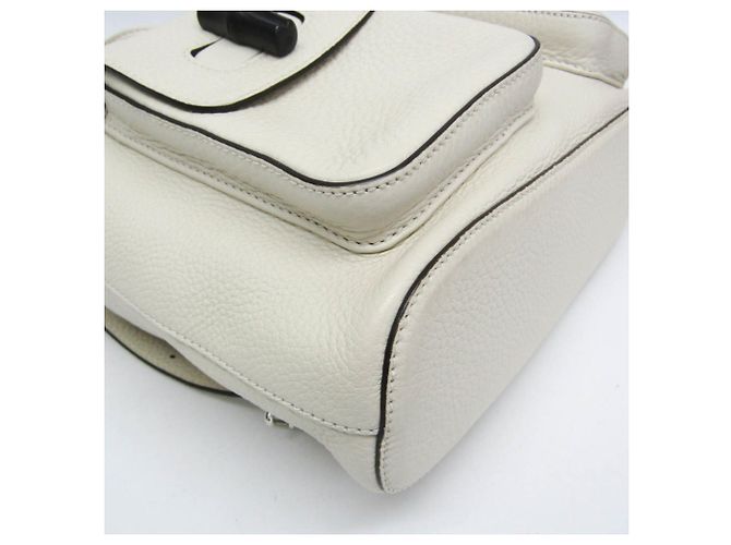 Zaino in pelle da donna Gucci Bamboo 370833 Bianco sporco - vista 6