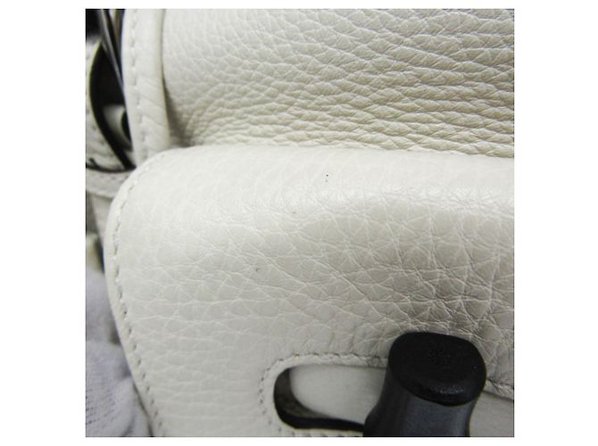 Zaino in pelle da donna Gucci Bamboo 370833 Bianco sporco - vista 8