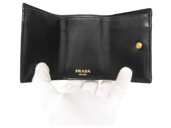 Cartera de cuero para mujer Prada VITELLO MOVE 1MH021 Negro - vista 3