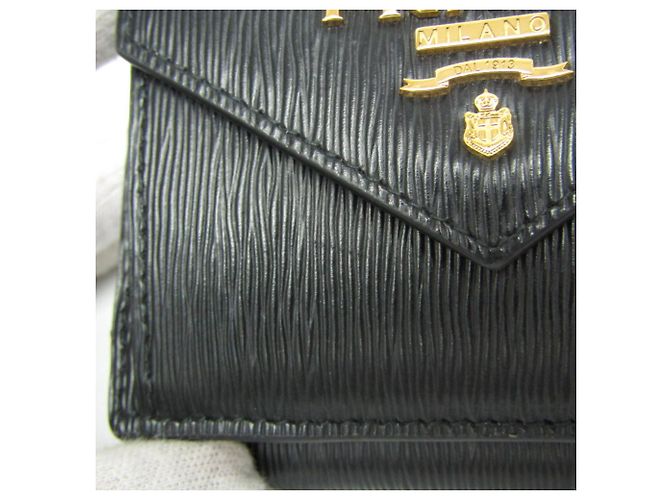 Cartera de cuero para mujer Prada VITELLO MOVE 1MH021 Negro - vista 8