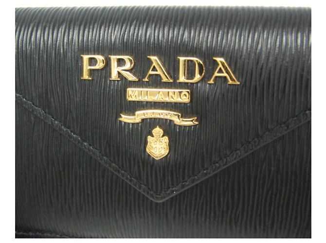 Cartera de cuero para mujer Prada VITELLO MOVE 1MH021 Negro - vista 9