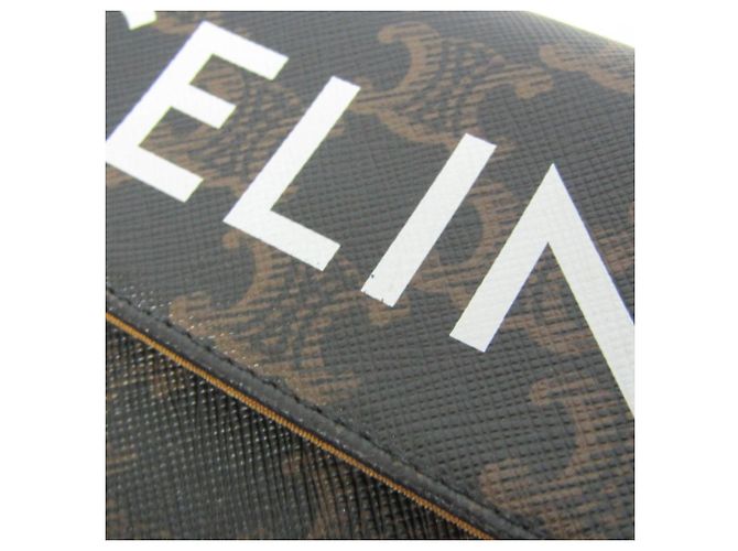 Céline Celine Triomphe Triangle Schultertasche Braun Schwarz - Ansicht 11