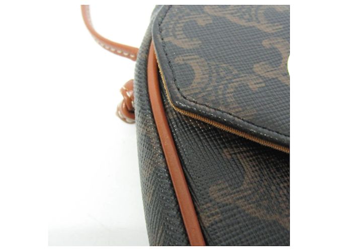 Céline Celine Triomphe Triangle Schultertasche Braun Schwarz - Ansicht 8