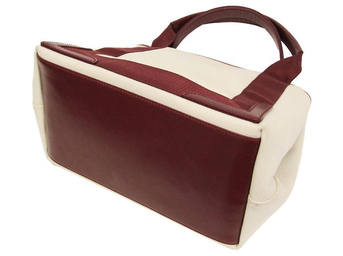 Borsa Balenciaga Navy Cabas S 339933 Bordò Bianco sporco - vista 2