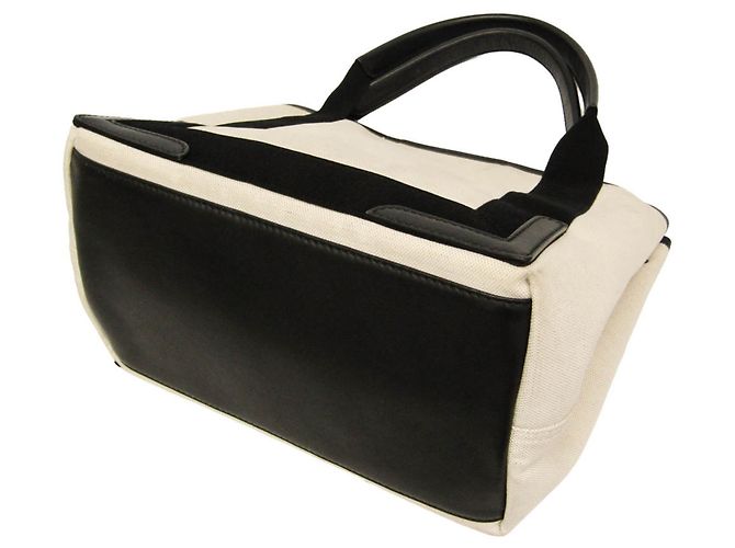 Borsa Balenciaga Navy Cabas S Nero Bianco sporco - vista 2