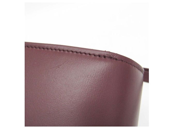 Céline Petit sac à bandoulière en cuir pour femme Celine Classic Box Bordeaux - vue 10