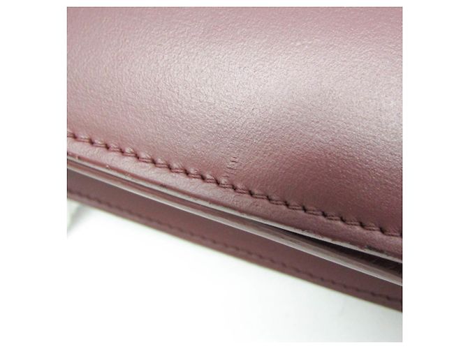 Céline Petit sac à bandoulière en cuir pour femme Celine Classic Box Bordeaux - vue 11