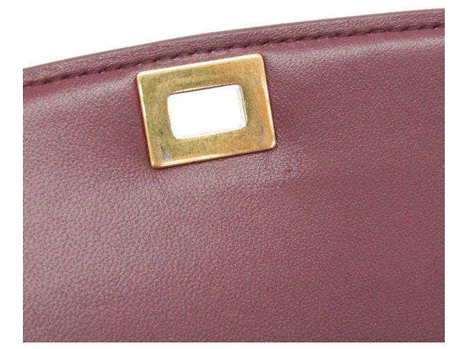 Céline Petit sac à bandoulière en cuir pour femme Celine Classic Box Bordeaux - vue 14