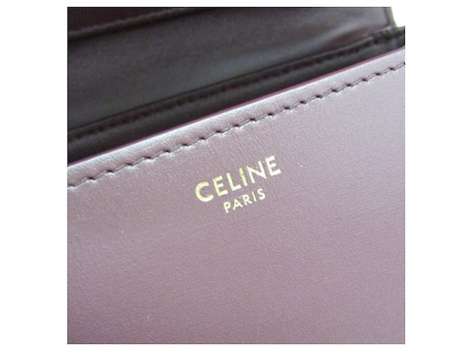 Céline Petit sac à bandoulière en cuir pour femme Celine Classic Box Bordeaux - vue 17