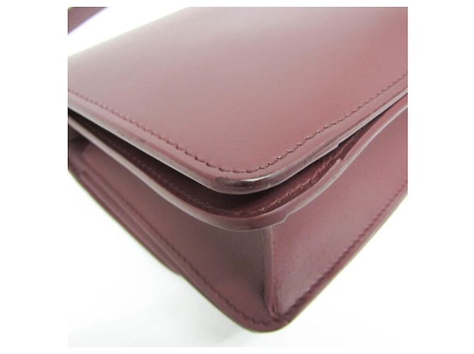 Céline Petit sac à bandoulière en cuir pour femme Celine Classic Box Bordeaux - vue 4