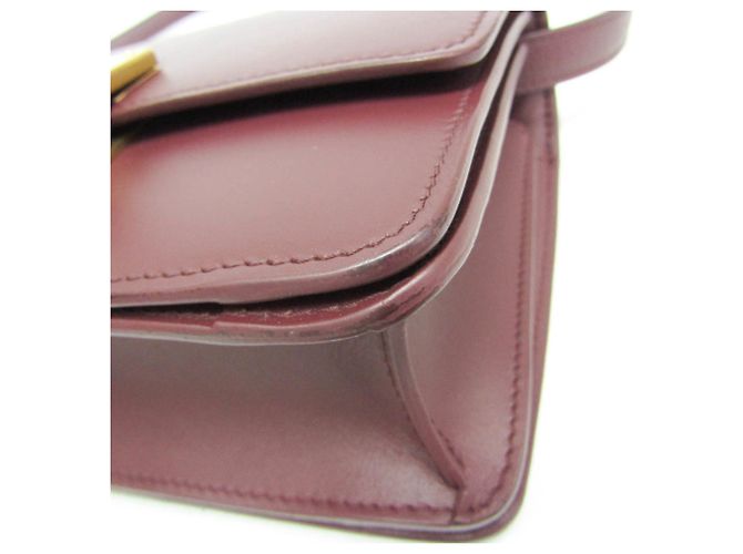 Céline Petit sac à bandoulière en cuir pour femme Celine Classic Box Bordeaux - vue 5